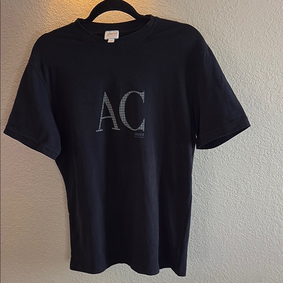 Armani Collezioni Black Tee with AC Logo/ Size XXL - Picture 1 of 5